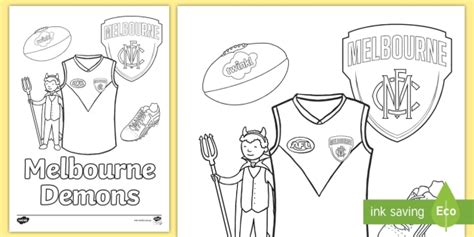 melbourne demons colouring pages